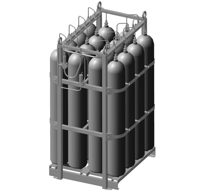 Баллонная рампа для сжатого газа объемом 100 нм3